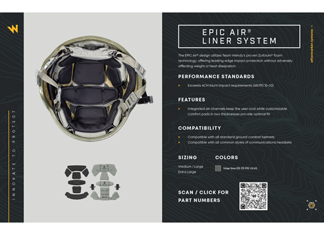 EPIC Air® Combat Helmet Liner System | Team Wendy