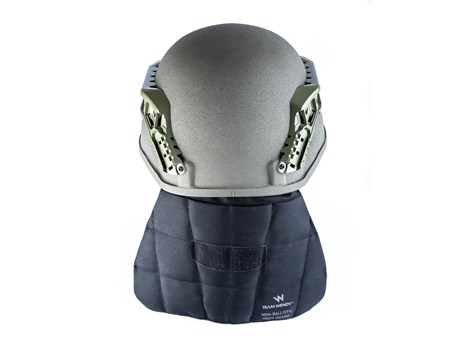 EPIC Ballistic Helmet Nape Guard Mounted on EPIC Protector Rear View