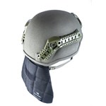 EPIC Ballistic Helmet Nape Guard Mounted on EPIC Protector Left Angle thumbnail