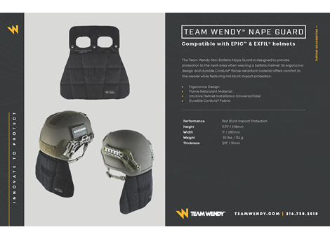 EPIC Ballistic Helmet Nape Guard Technical Data Sheet