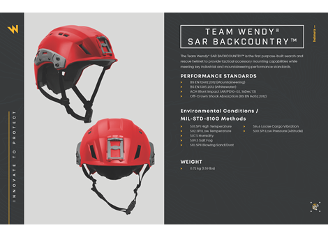 SAR Backcountry Technical Data Sheet Page 1