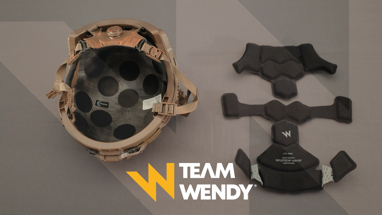 A Team Wendy RIFLETECH helmet and liner system