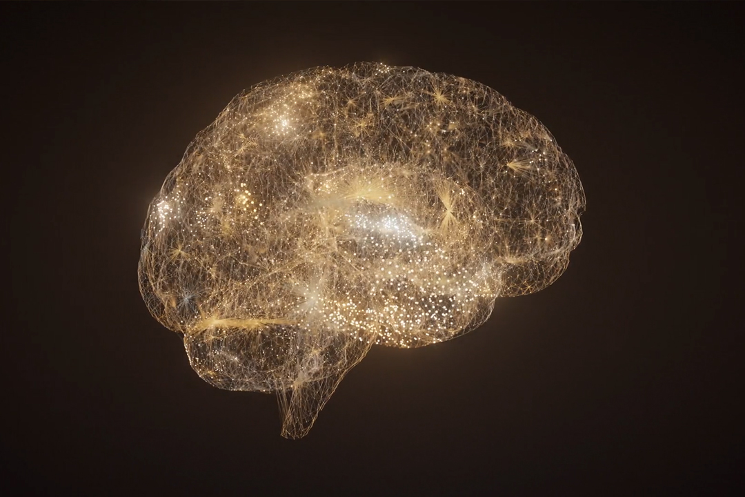 Technological image of a brain graphic